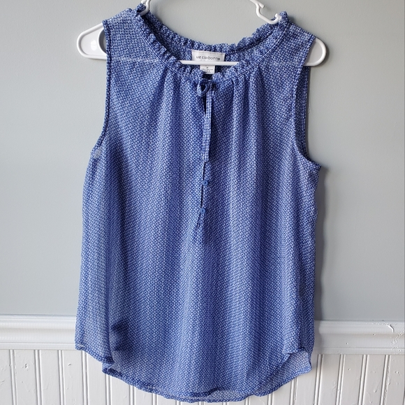 3/$15 Liz Claiborne Ruffle Neck Button up Halter Tops Women's Size Medium - Picture 2 of 15
